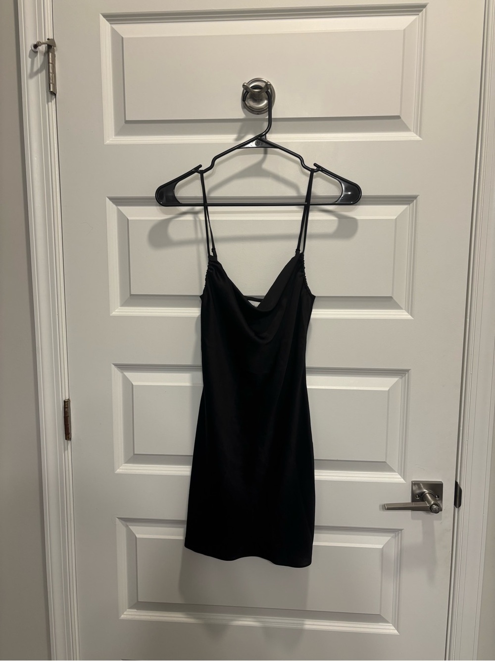 Aritzia Black Cowl Neck Mini Slip Dress